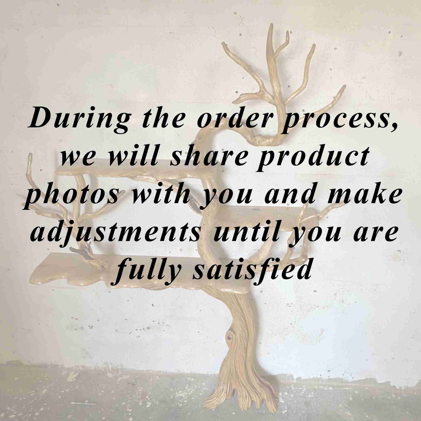Tree branch book shelves wall mount art solid wood floor bookcase decor
