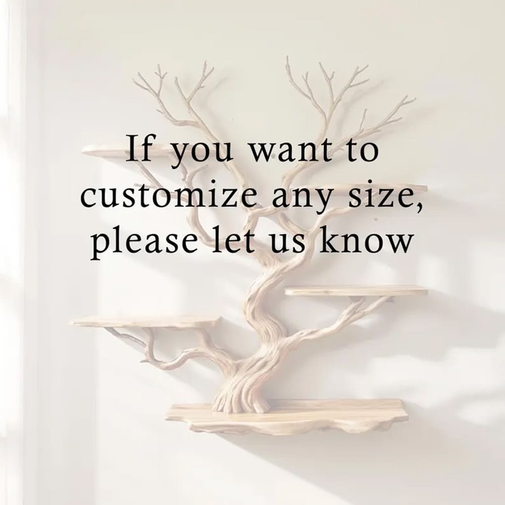 Solid wall mount floating tree branch bookshelf live edge tree shelving natural driftwood branch living room decoration