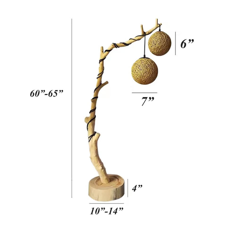 Tree floor lamp for living room natural driftwood lighting rustic wood standing lamp home art