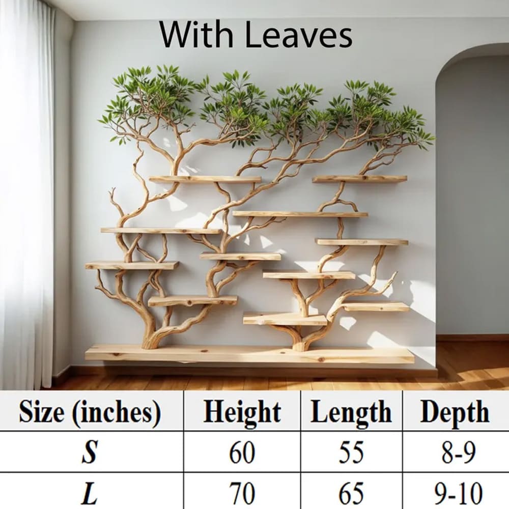 Floating bookshelf tree branch wall mounted book shelf handcrafted carving sculpture reclaimed solid wood bookcase