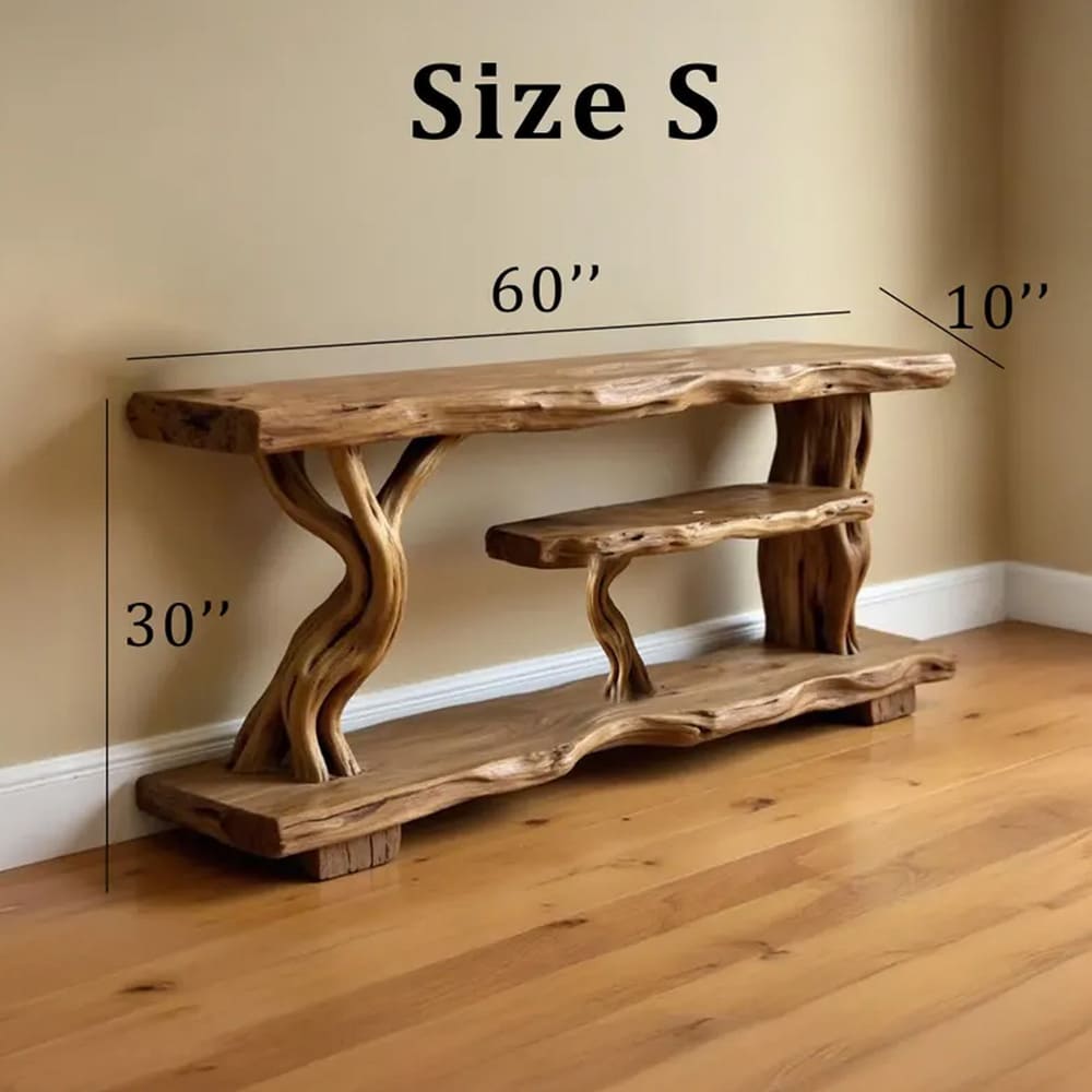 Live edge tv stand solid wood console table rustic media console floating tv cabinet driftwood furniture decor home art