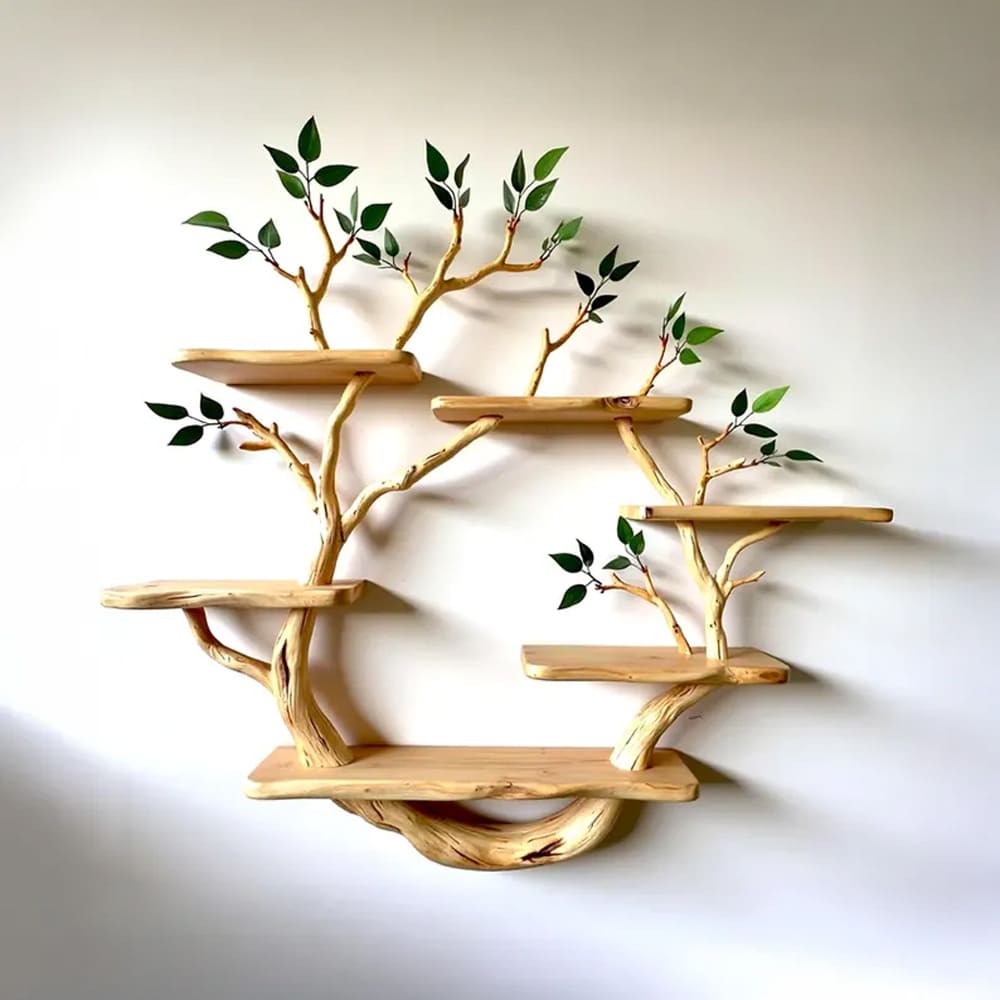 Tree branch book shelves wall mount driftwood floating shelf rustic shelving unique gift for mom