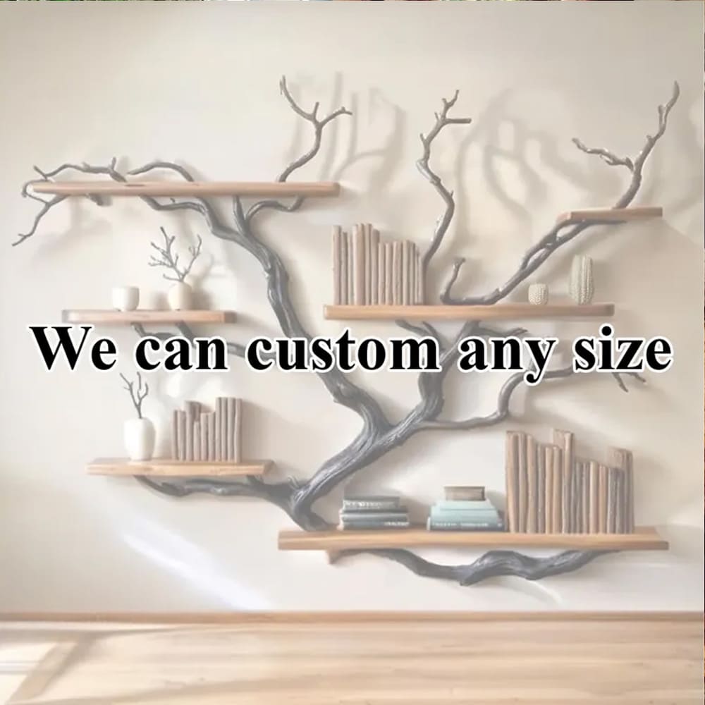 Driftwood branch tree bookshelf solid wood branch wall mount handmade furniture decor for home