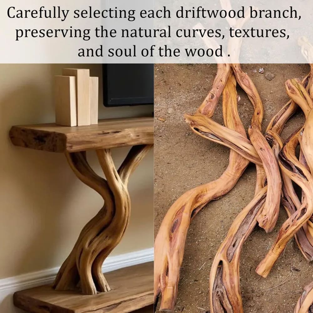 Live edge tv stand solid wood console table rustic media console floating tv cabinet driftwood furniture decor home art