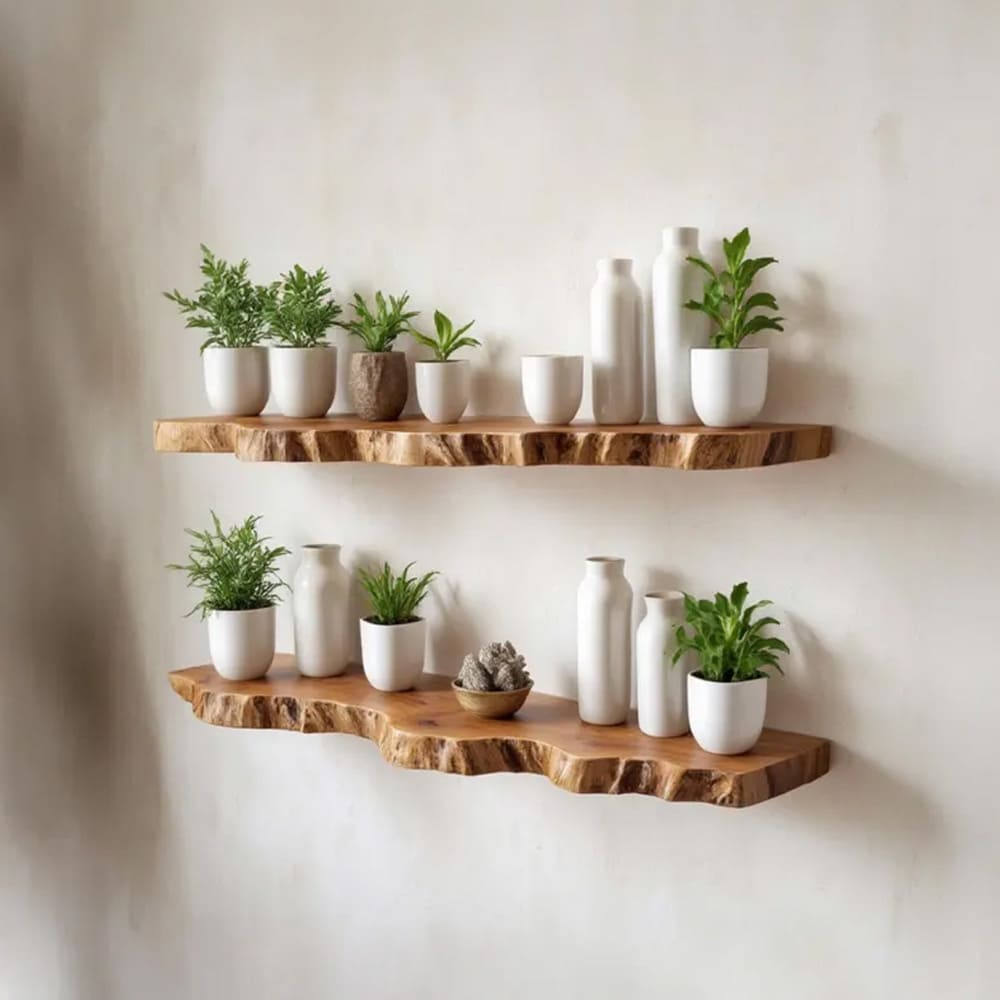 Live edge floating shelves art wood floating shelf wall mount bookshelf decor