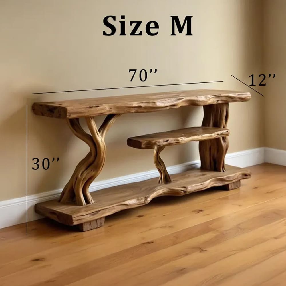 Live edge tv stand solid wood console table rustic media console floating tv cabinet driftwood furniture decor home art