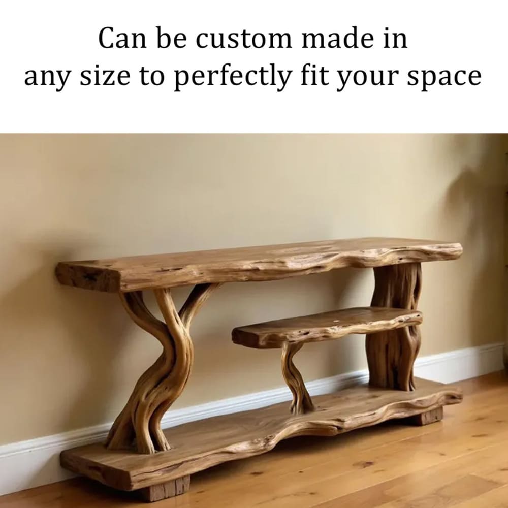 Live edge tv stand solid wood console table rustic media console floating tv cabinet driftwood furniture decor home art