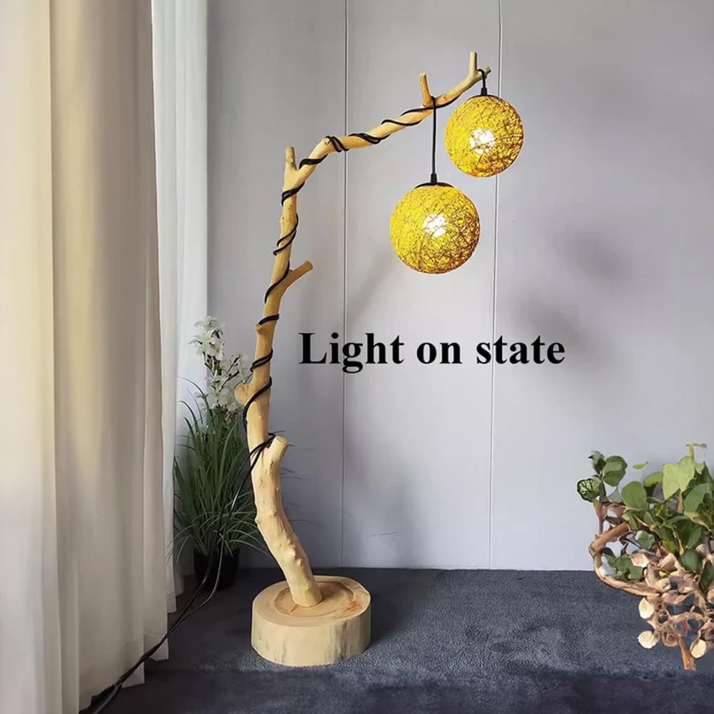 Tree floor lamp for living room natural driftwood lighting rustic wood standing lamp home art