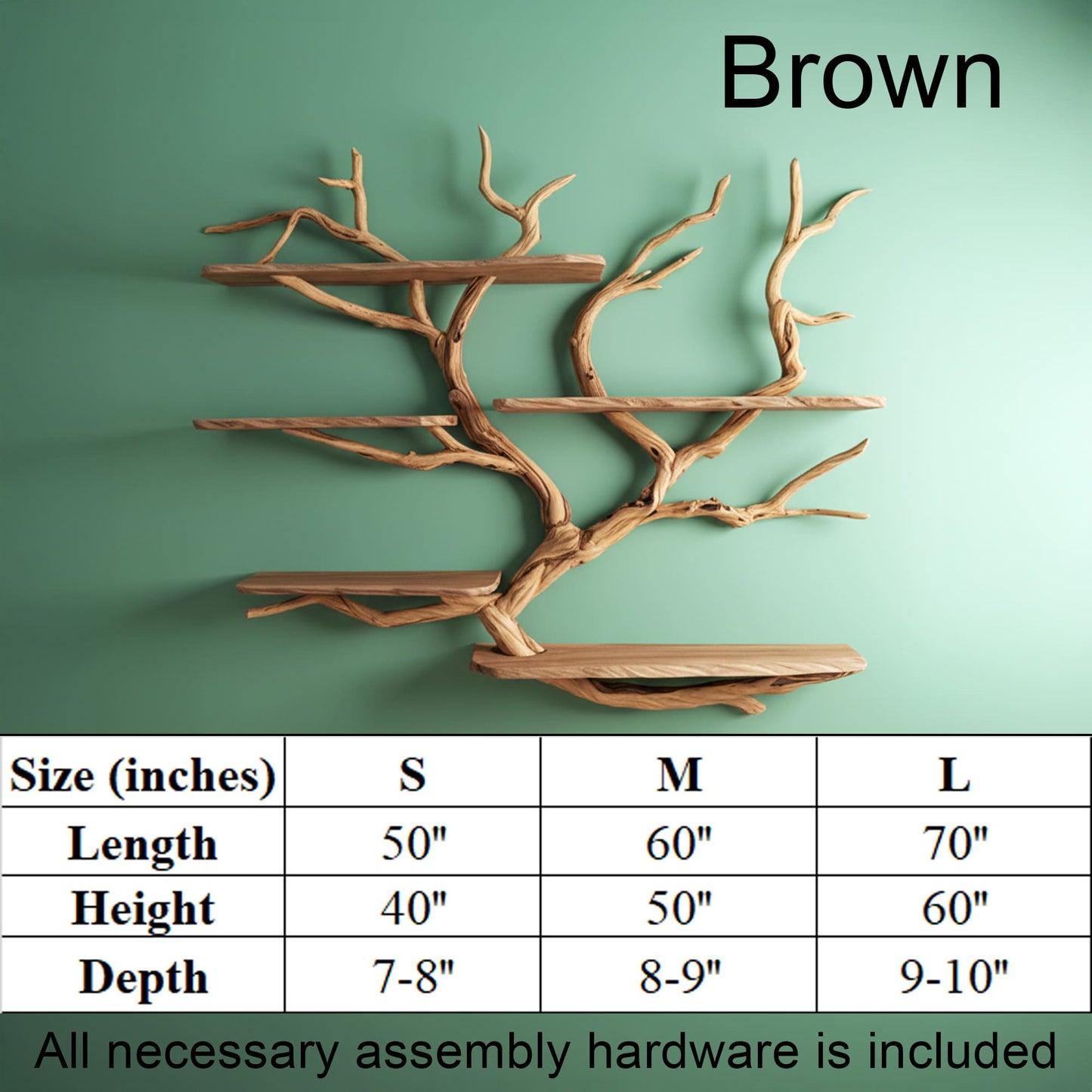 Floating bookshelf driftwood branch art solid wood bookcase wall mounted shelves