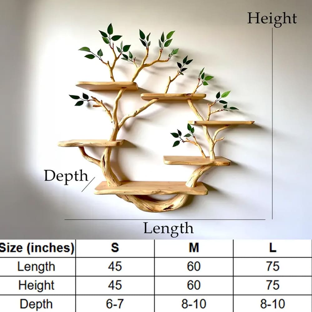 Tree branch book shelves wall mount driftwood floating shelf rustic shelving unique gift for mom