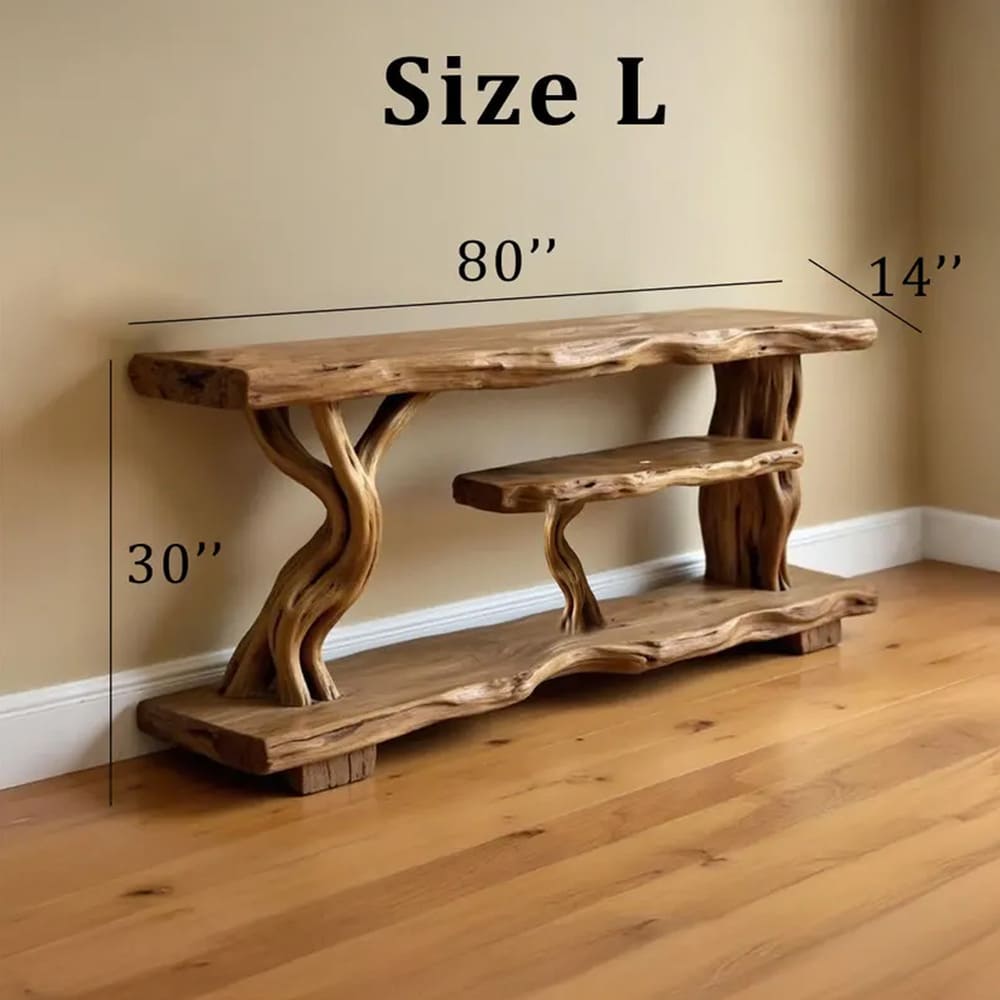 Live edge tv stand solid wood console table rustic media console floating tv cabinet driftwood furniture decor home art