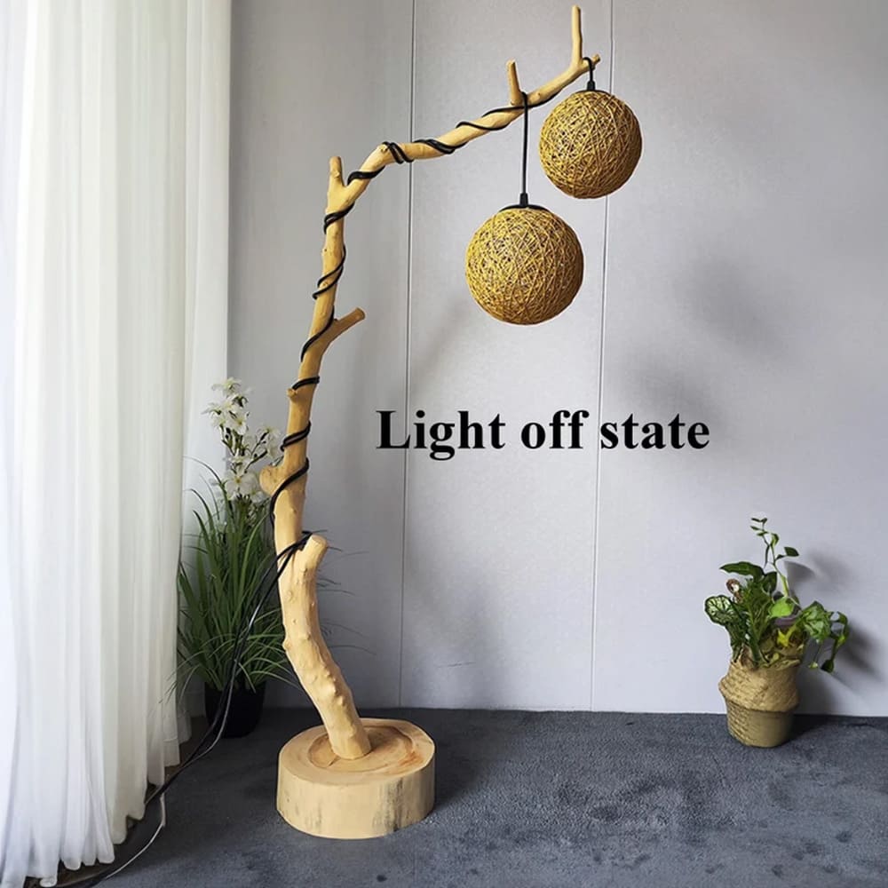 Tree floor lamp for living room natural driftwood lighting rustic wood standing lamp home art