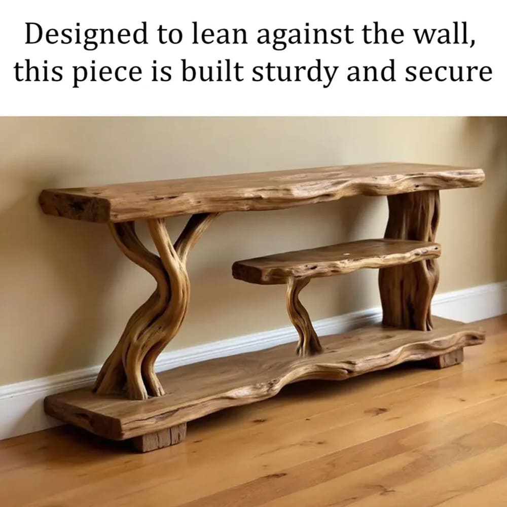 Live edge tv stand solid wood console table rustic media console floating tv cabinet driftwood furniture decor home art