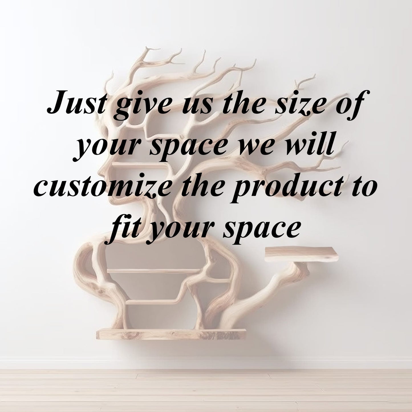 Driftwood branch floating bookshelf solid wood wall mounted bookcase decoration