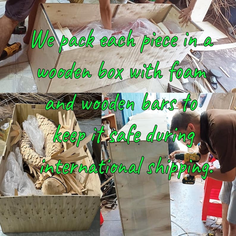 Jellyfish lamp hanging rattan pendant light large fish lantern wicker chandelier lighting art deco lamp