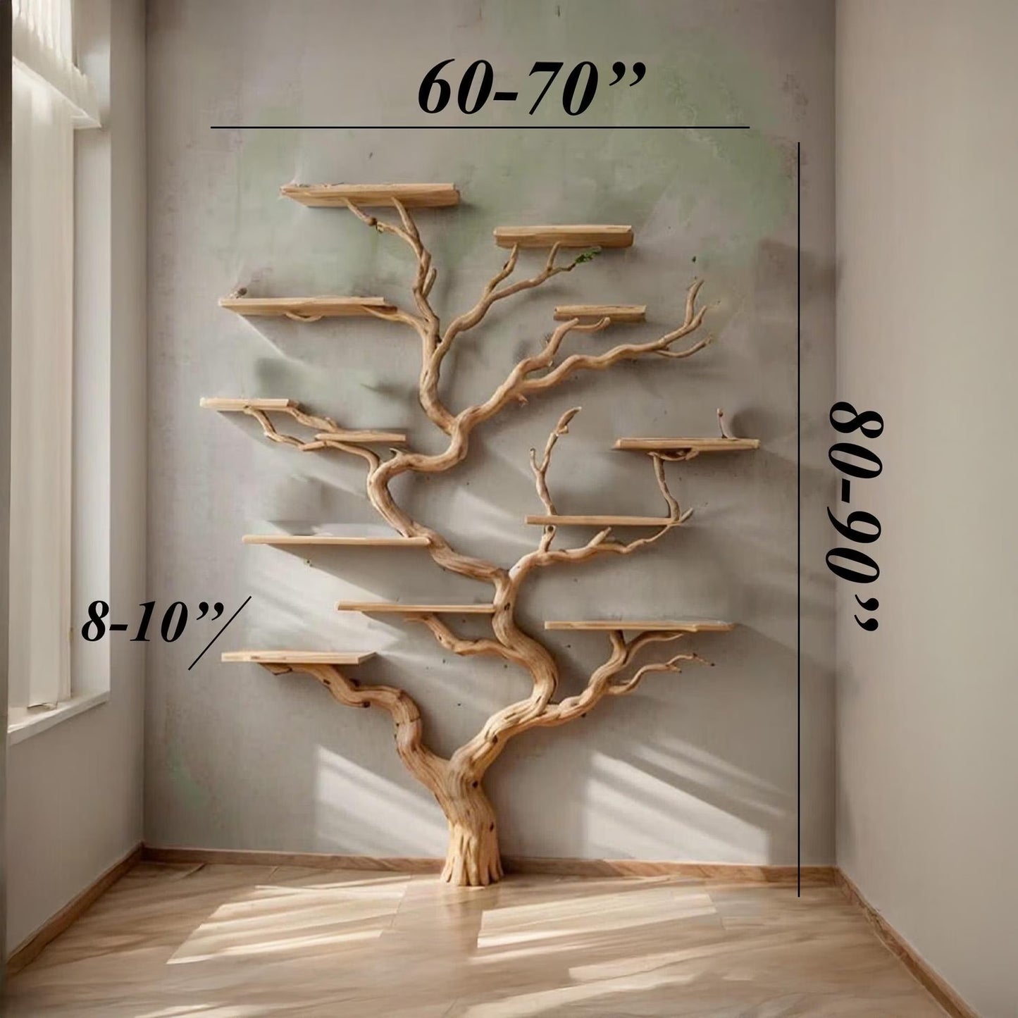 Floor bookshelf solid wood live edge floating shelf on wall natural driftwood bookcase decor handmade furniture