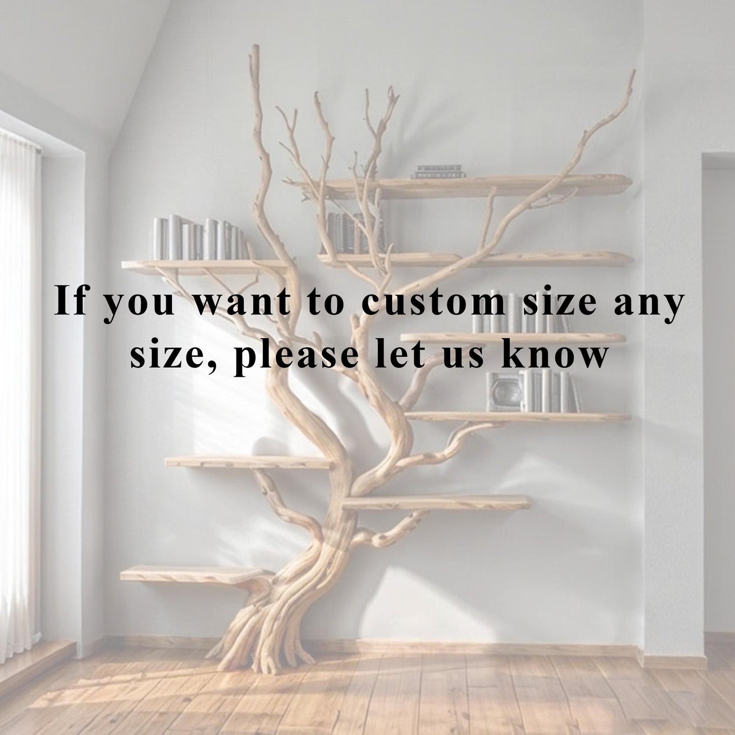 Tree book shelf driftwood branch floating bookshelf wall mount bookcase handmade furniture for home decor