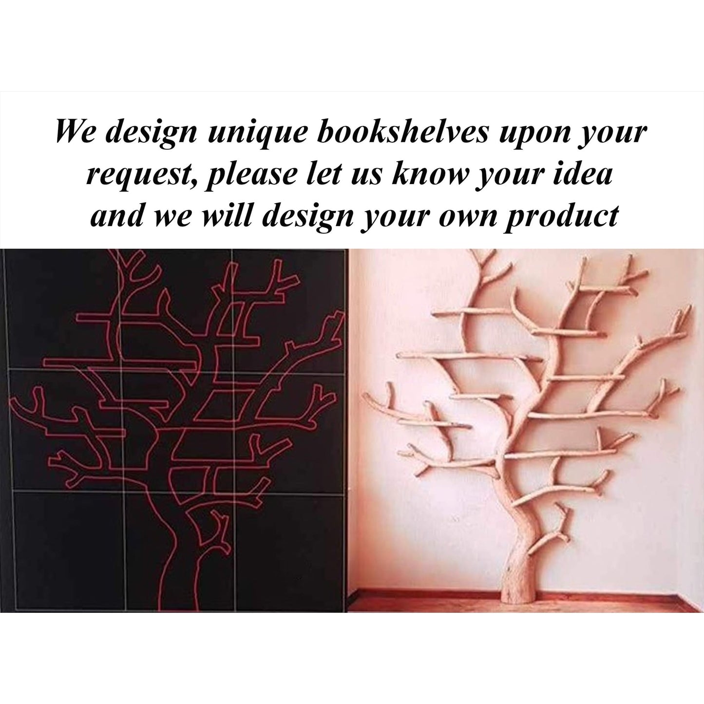 Driftwood branch floating bookshelf solid wood wall mounted bookcase decoration