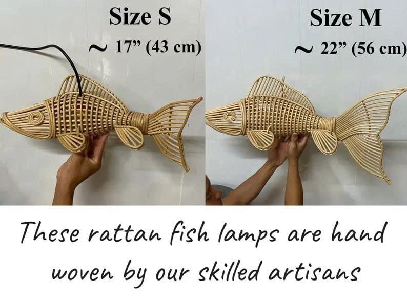 Fish pendant lamp rattan wicker pendant light unique fish chandelier lighting art deco lamp hanging