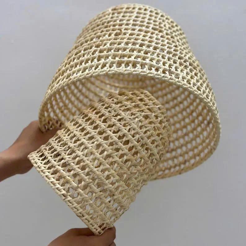 Bell pendant rattan light fixture wicker lamp shade hanging woven pendant light art decor kitchen island lighting