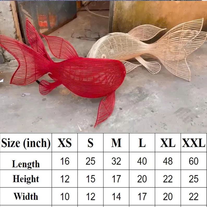 Rattan fish pendant lamp woven fish chandelier lighting art decor unique fish lantern light fixture