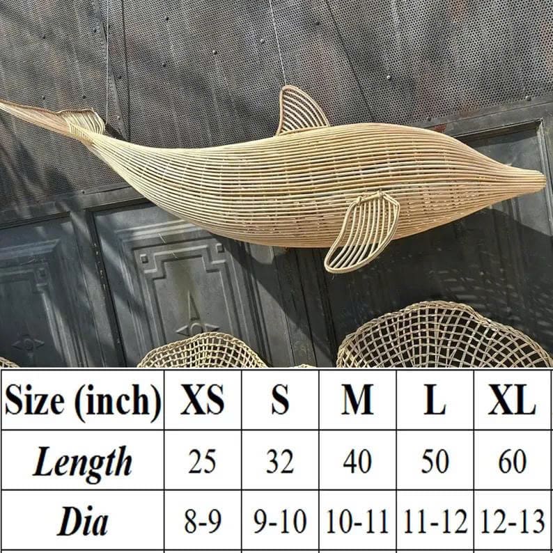 Rattan pendant light dolphin lamp fish chandelier light woven art deco lamp unique kitchen island lighting UniqueLightingCraft